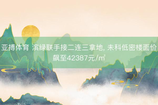 亚搏体育 滨绿联手接二连三拿地， 未科低密楼面价飙至42387元/㎡