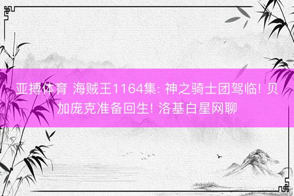 亚搏体育 海贼王1164集: 神之骑士团驾临! 贝加庞克准备回生! 洛基白星网聊