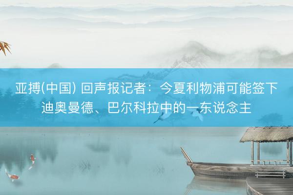 亚搏(中国) 回声报记者：今夏利物浦可能签下迪奥曼德、巴尔科拉中的一东说念主