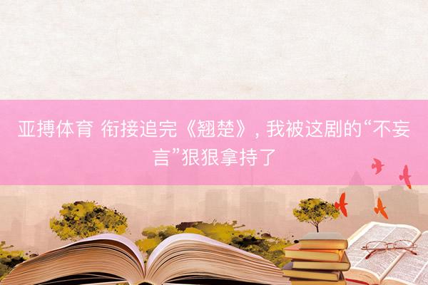 亚搏体育 衔接追完《翘楚》， 我被这剧的“不妄言”狠狠拿持了