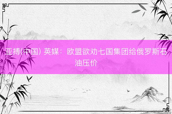 亚搏(中国) 英媒：欧盟欲劝七国集团给俄罗斯石油压价