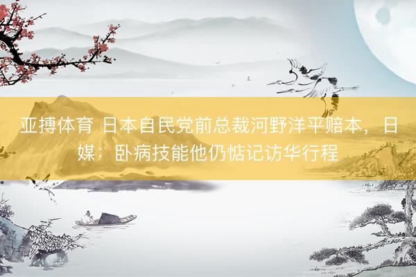 亚搏体育 日本自民党前总裁河野洋平赔本，日媒：卧病技能他仍惦记访华行程
