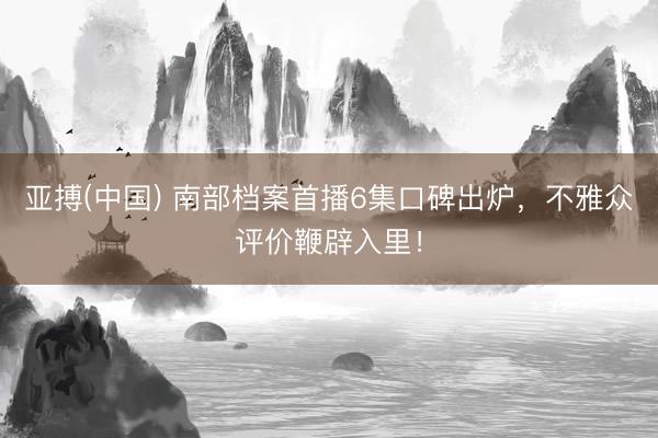 亚搏(中国) 南部档案首播6集口碑出炉，不雅众评价鞭辟入里！
