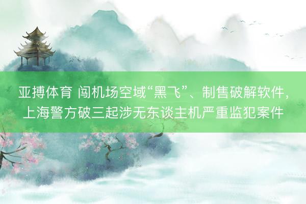 亚搏体育 闯机场空域“黑飞”、制售破解软件，上海警方破三起涉无东谈主机严重监犯案件